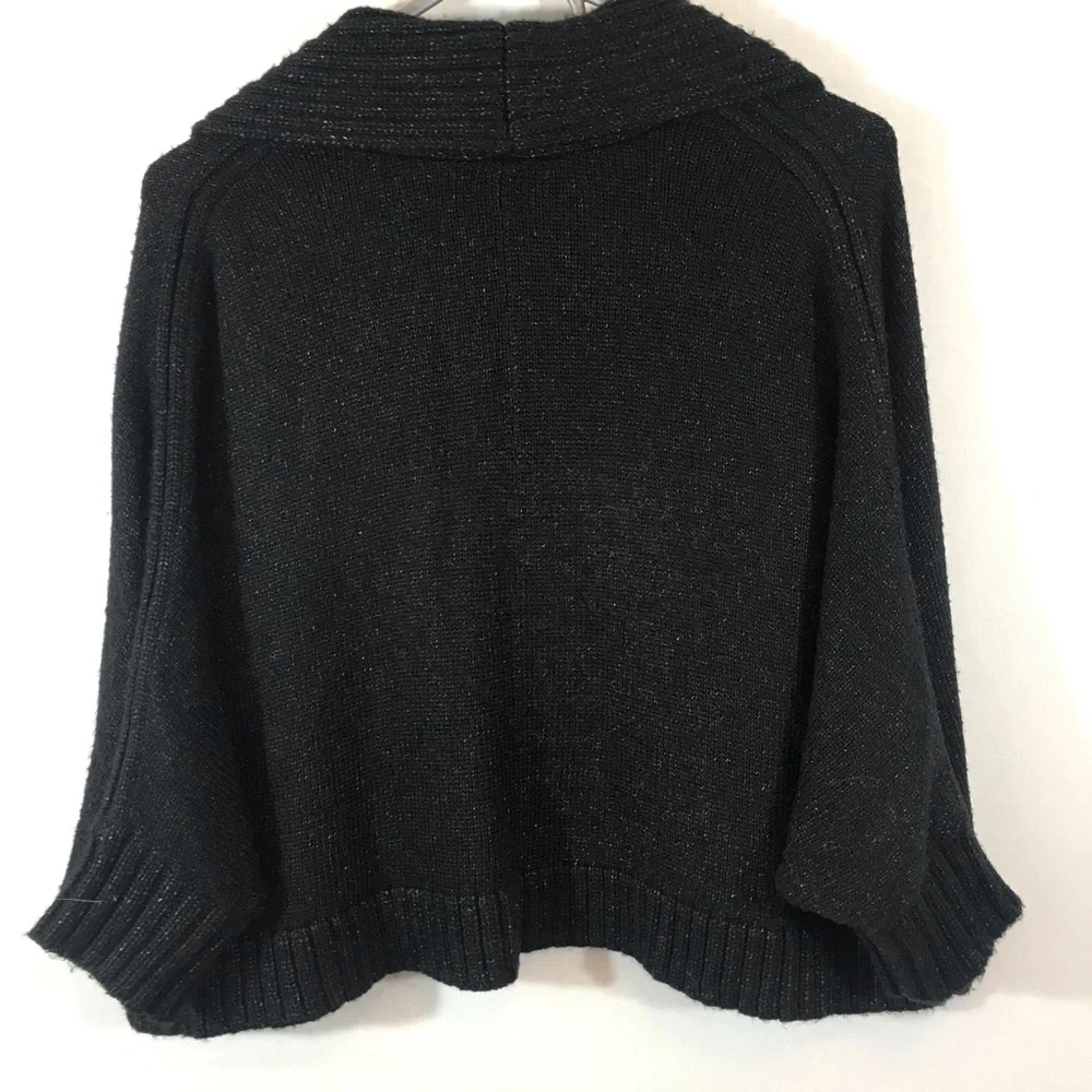 Harold’s Cropped Open Shrug Sweater, Black, S